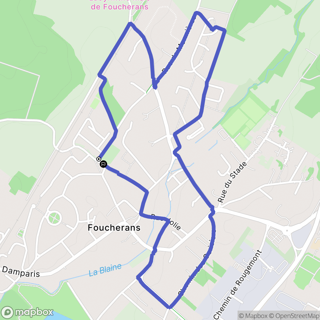 Foucherans : carte du parcours de randonnée - France