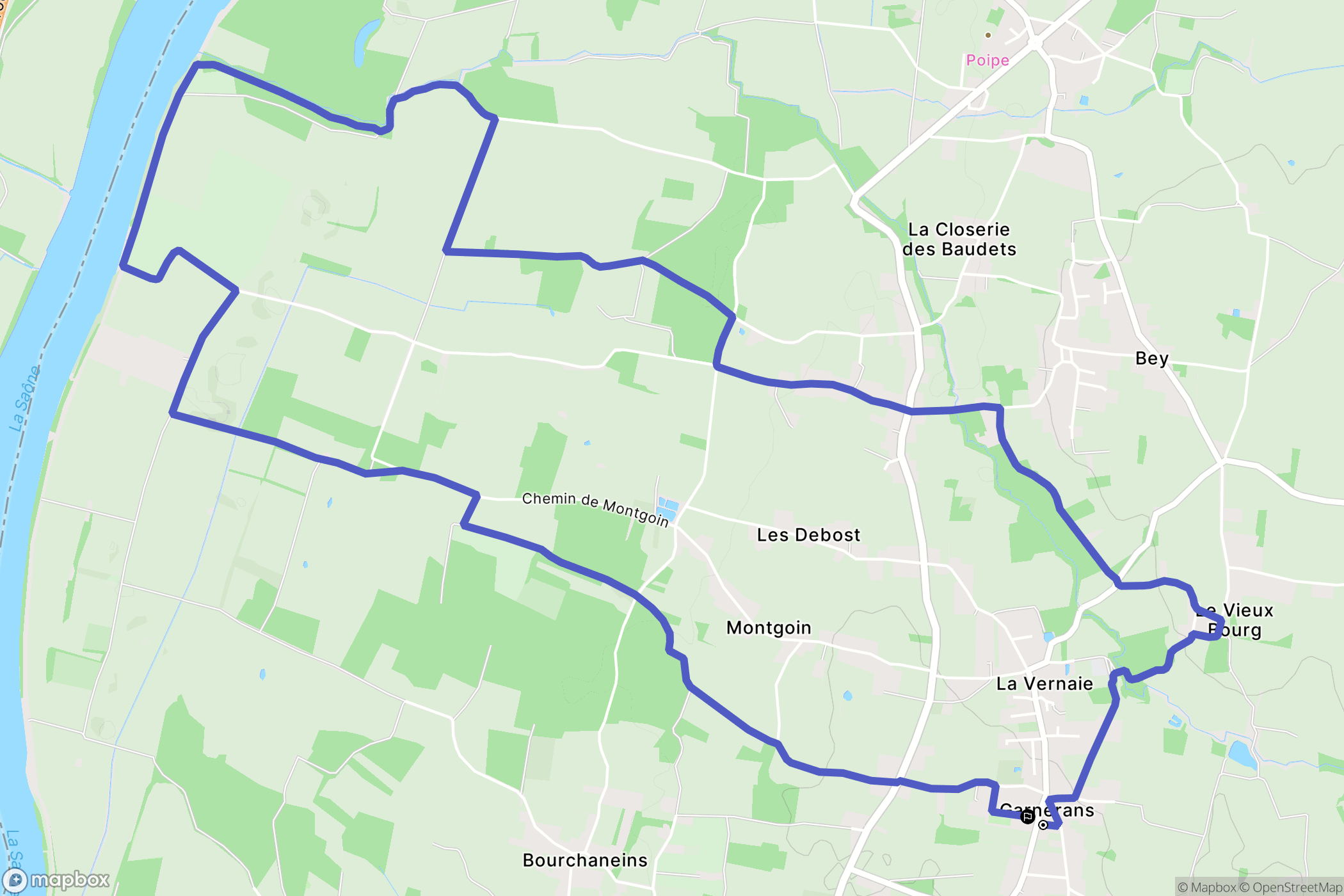 Garnerans : carte du parcours de randonnée - France