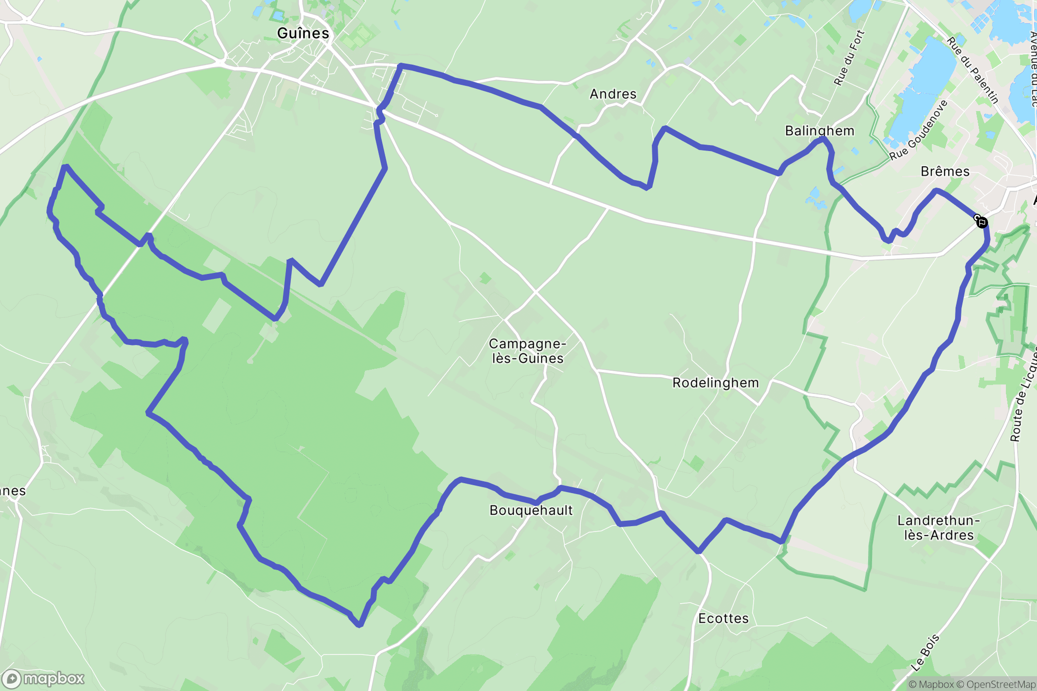Brêmes : carte du parcours de randonnée - France