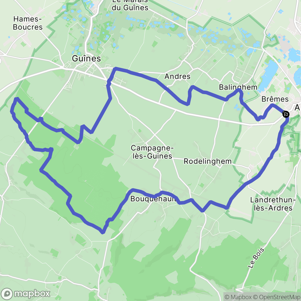 Brêmes : carte du parcours de randonnée - France