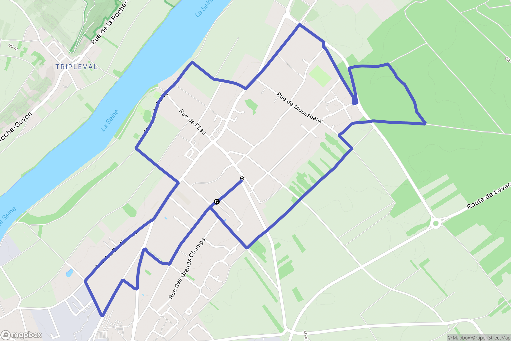 Freneuse : carte du parcours de randonnée - France