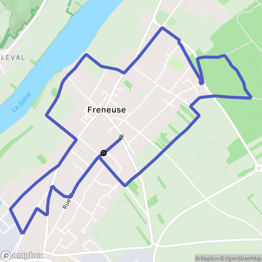 Freneuse : carte du parcours de randonnée - France