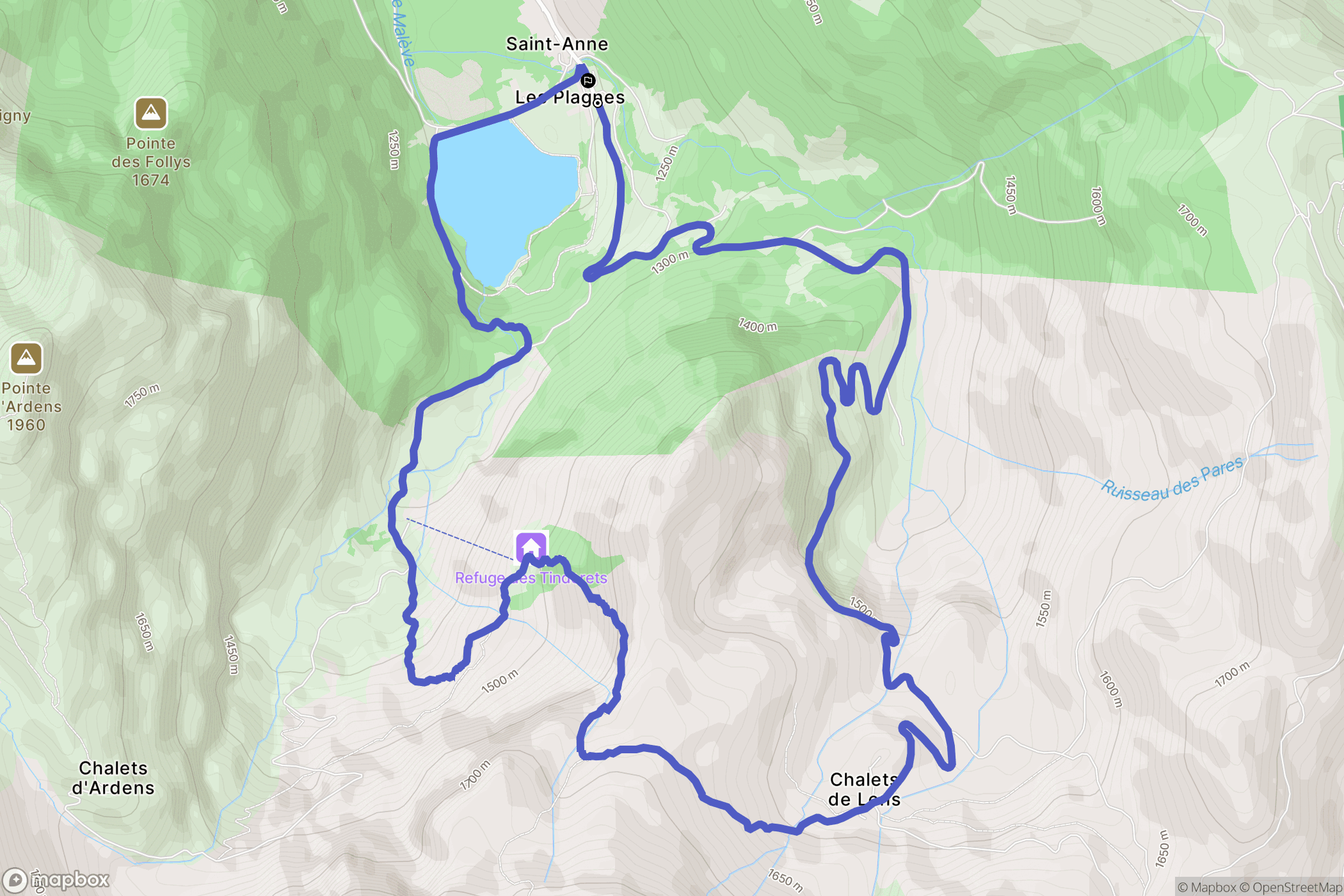 Abondance : carte du parcours de randonnée - France