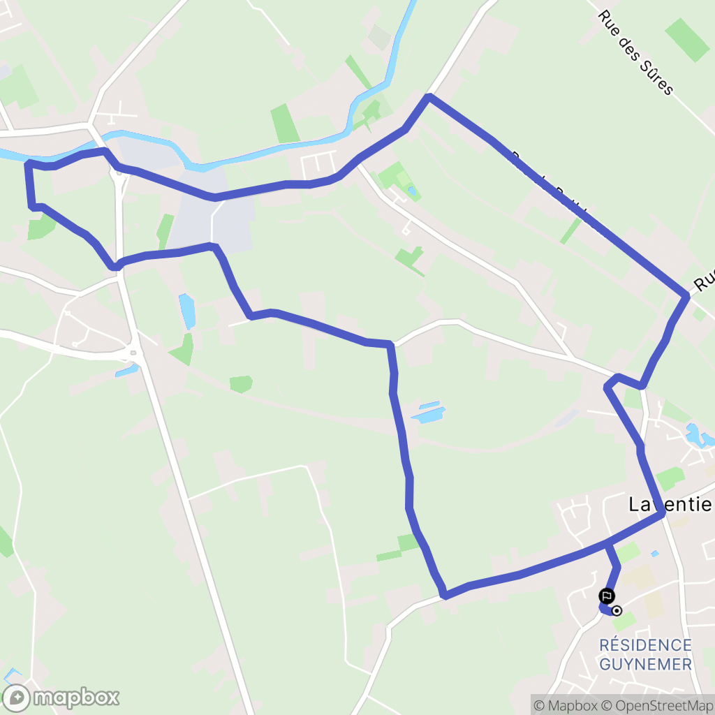 Laventie : carte du parcours de randonnée - France