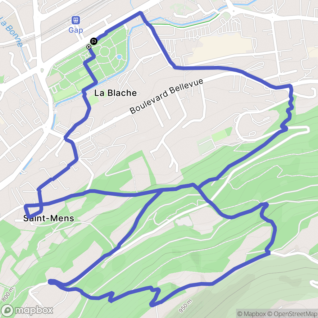 Gap : carte du parcours de randonnée - France