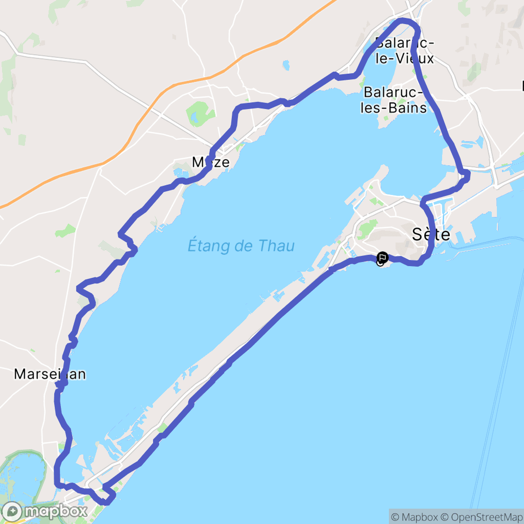 Sète : carte du parcours de randonnée - France
