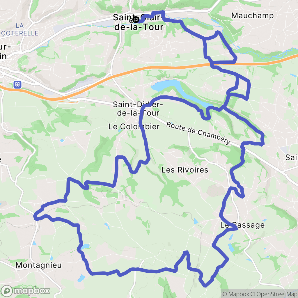 Saint-Clair-de-la-Tour : carte du parcours de randonnée - France