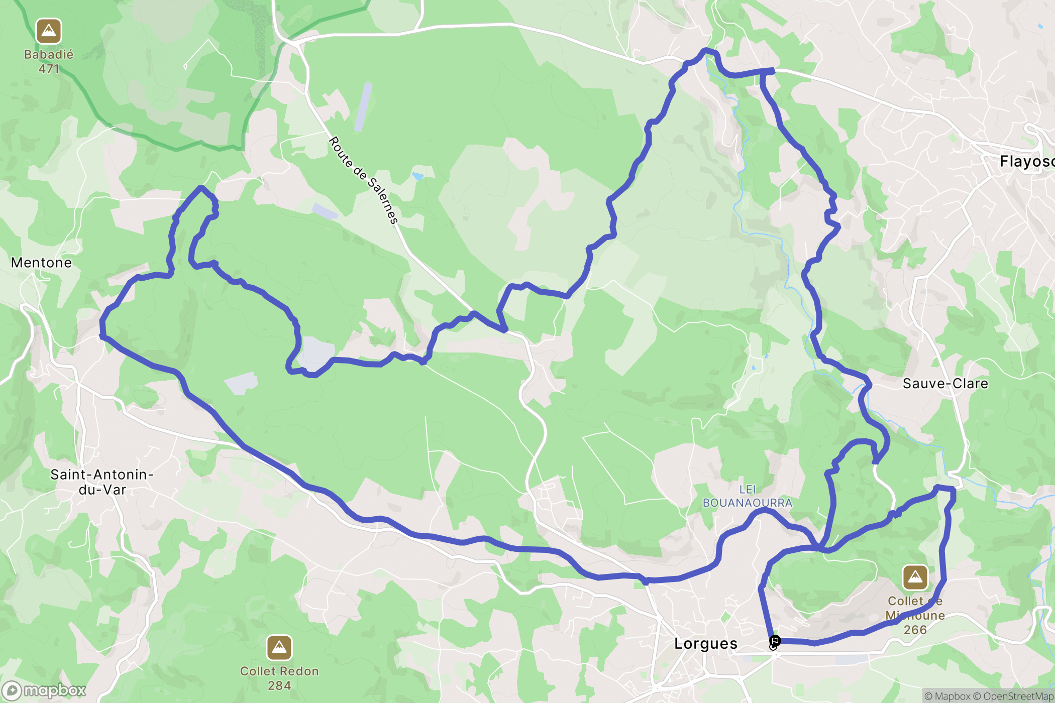 Lorgues : carte du parcours de randonnée - France