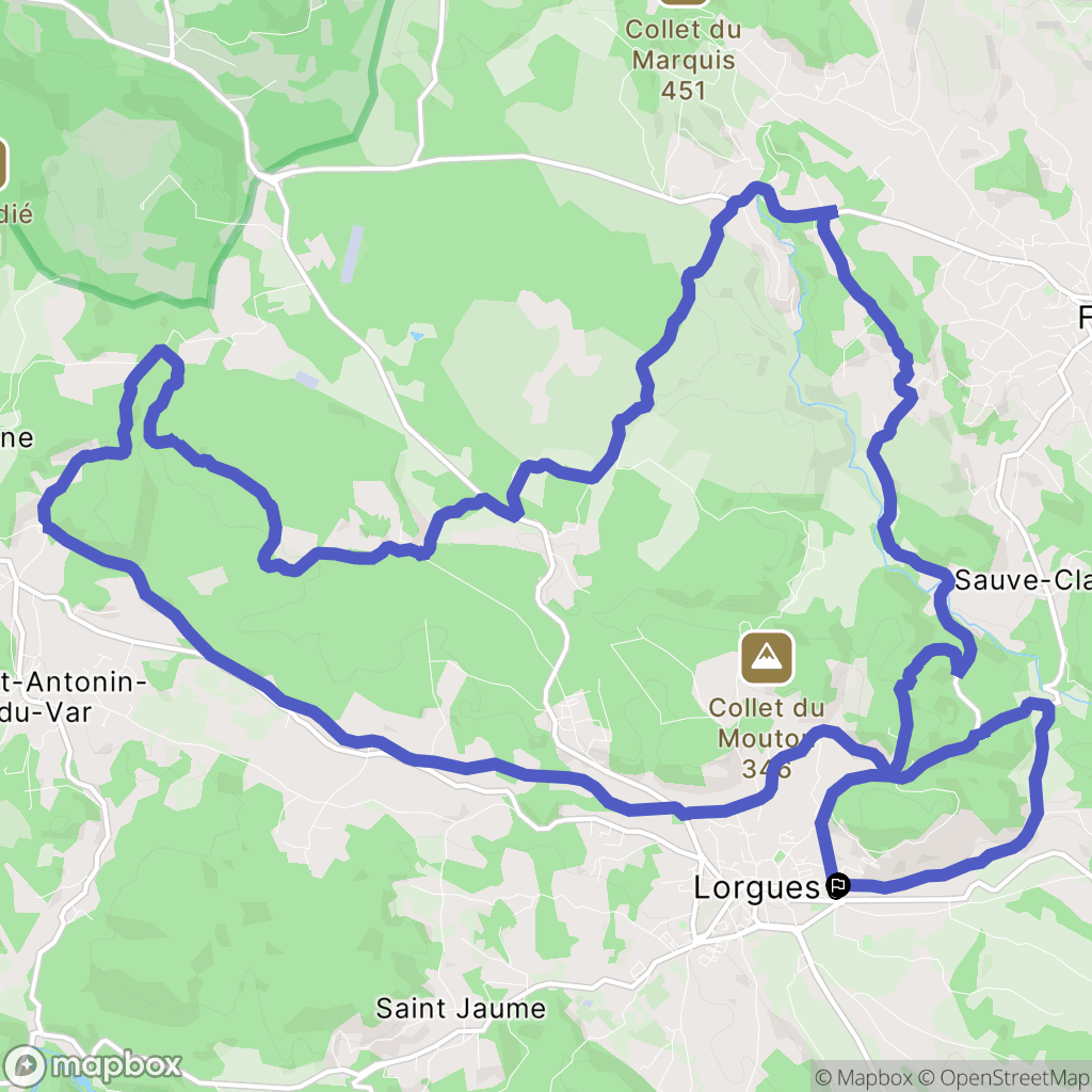 Lorgues : carte du parcours de randonnée - France