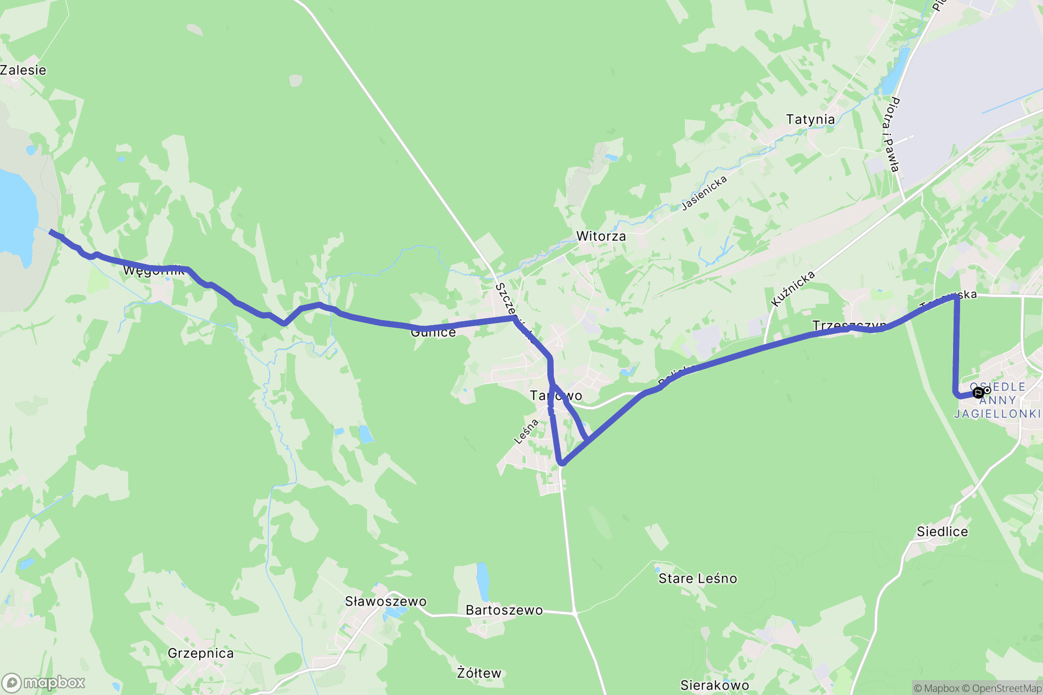 Police: mapa trasy - Poland