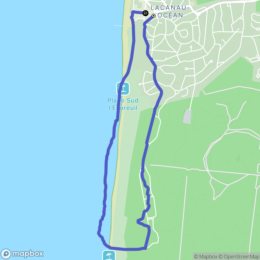 Lacanau : carte du parcours de randonnée - France
