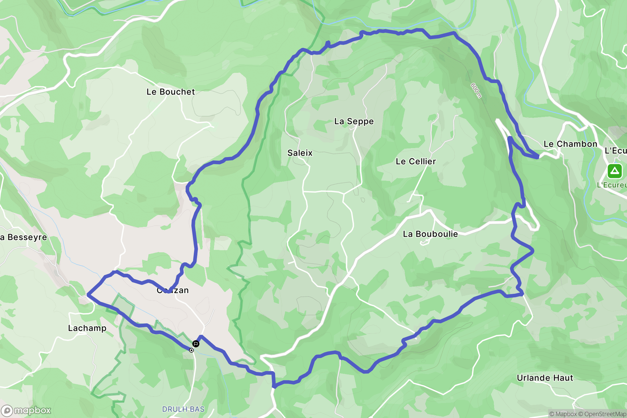 Antignac : carte du parcours de randonnée - France