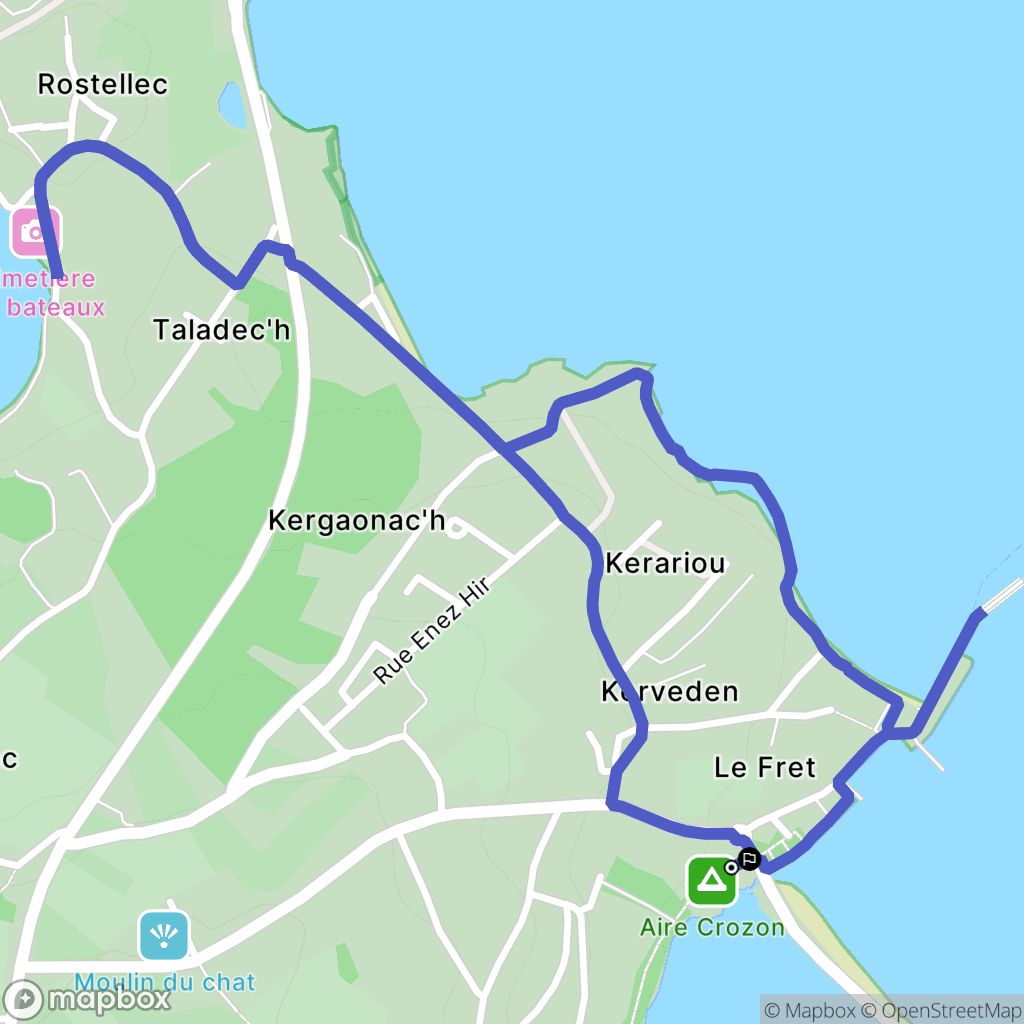 Crozon : carte du parcours de randonnée - France