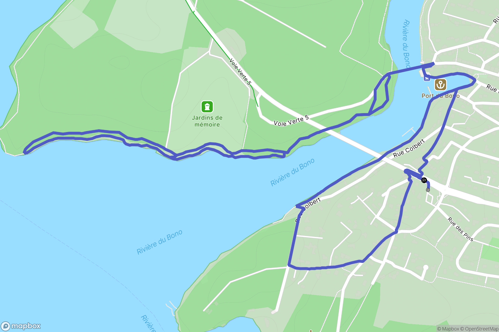 Le Bono : carte du parcours de randonnée - France