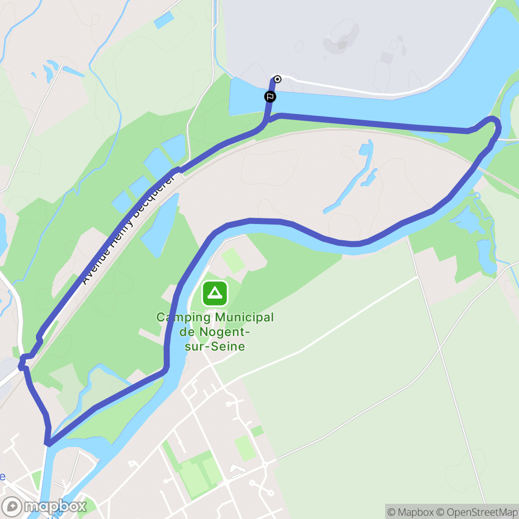 Nogent-sur-Seine : carte du parcours de randonnée - France