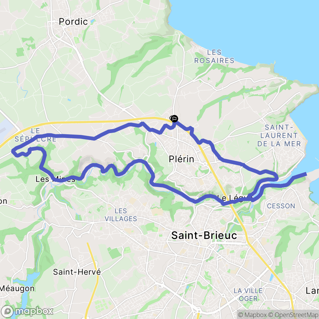 Plérin : carte du parcours de randonnée - France
