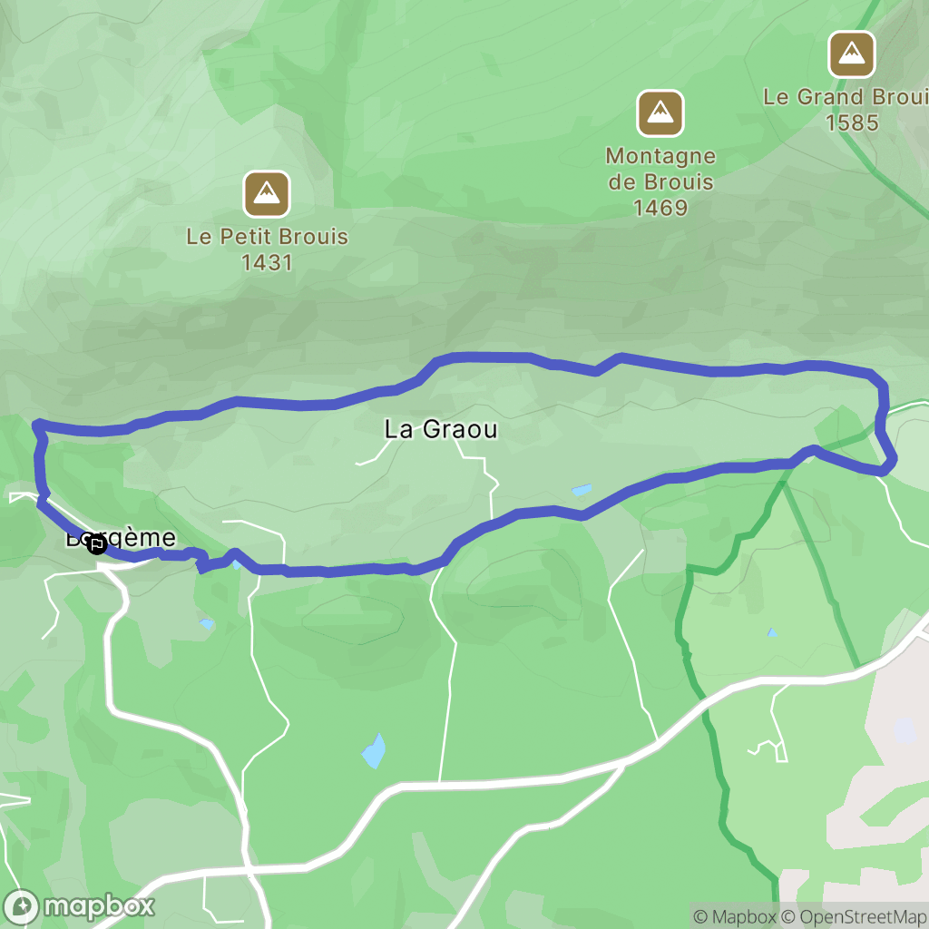 Bargème : carte du parcours de randonnée - France