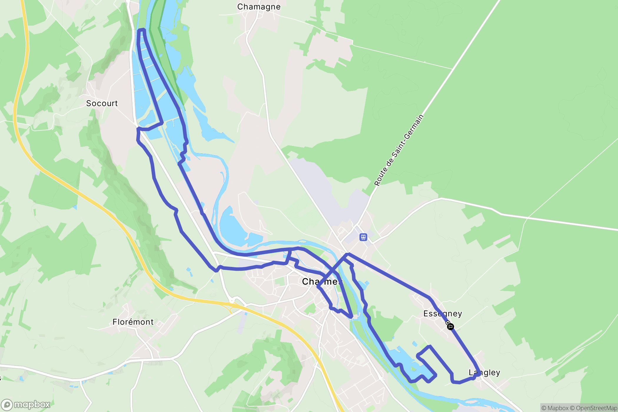 Essegney : carte du parcours de randonnée - France