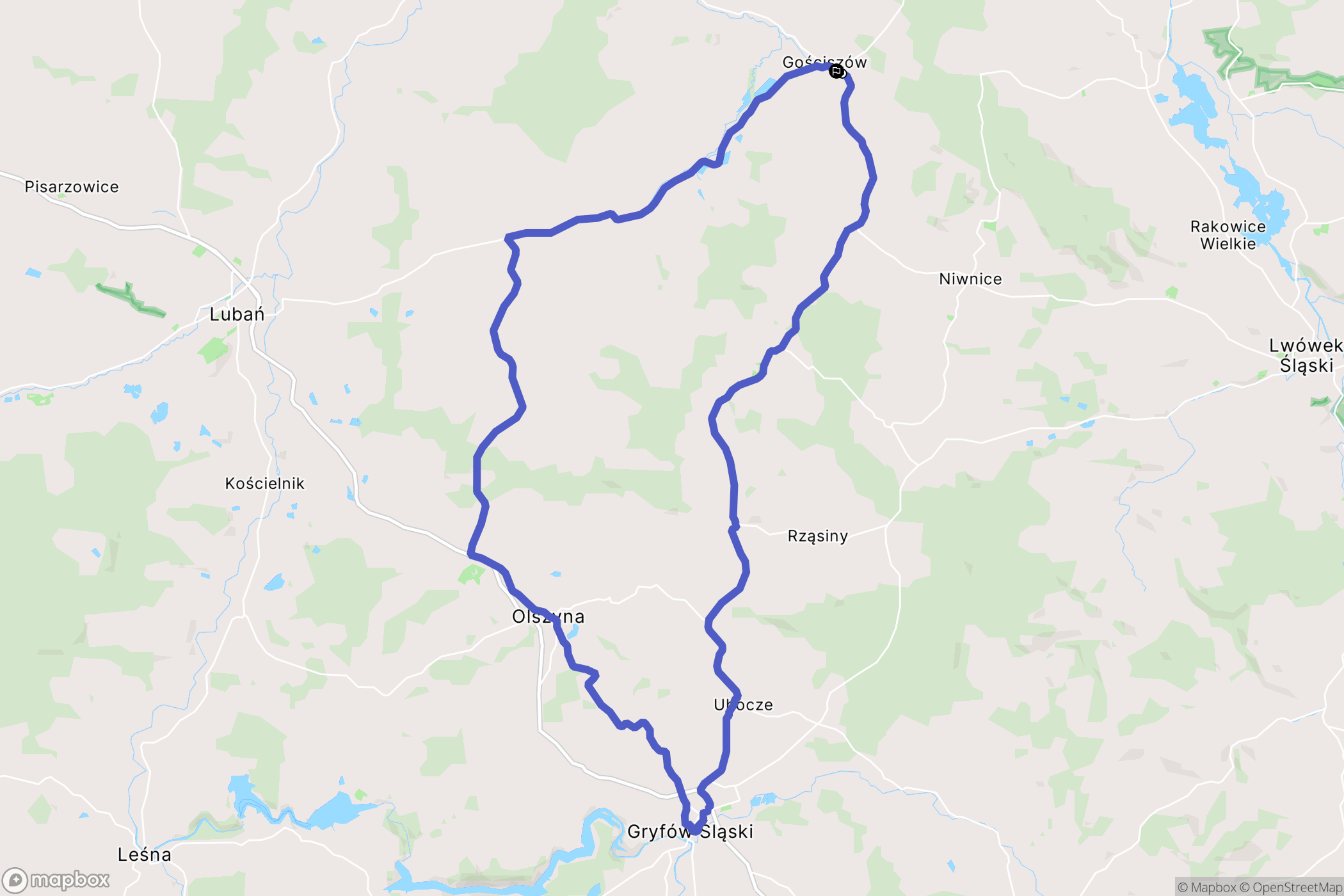 Gościszów: mapa trasy - Poland
