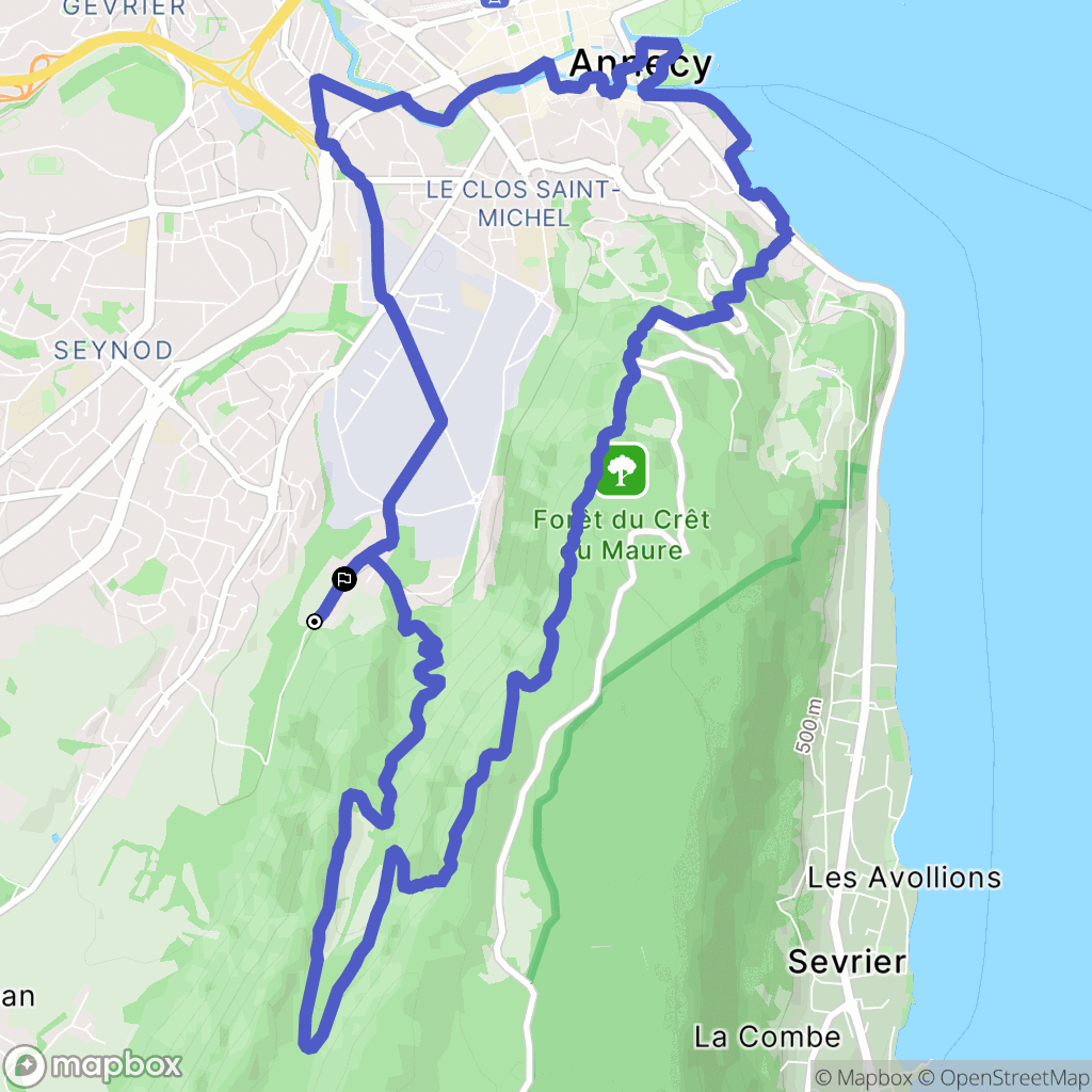 Annecy : carte du parcours de randonnée - France