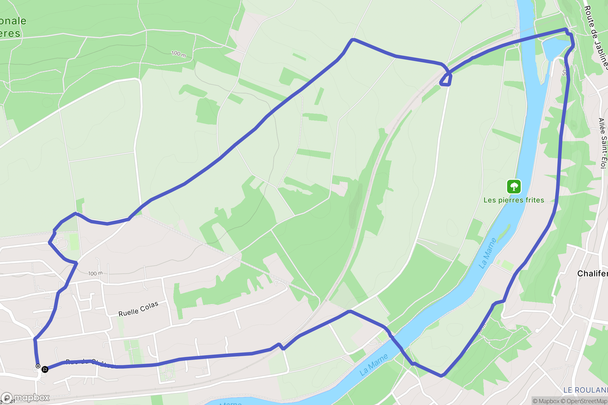 Dampmart : carte du parcours de randonnée - France