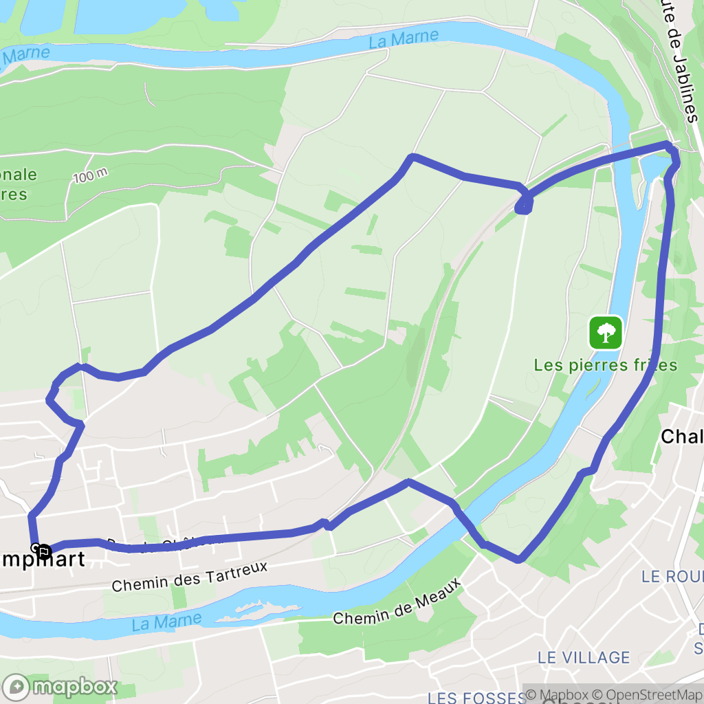Dampmart : carte du parcours de randonnée - France