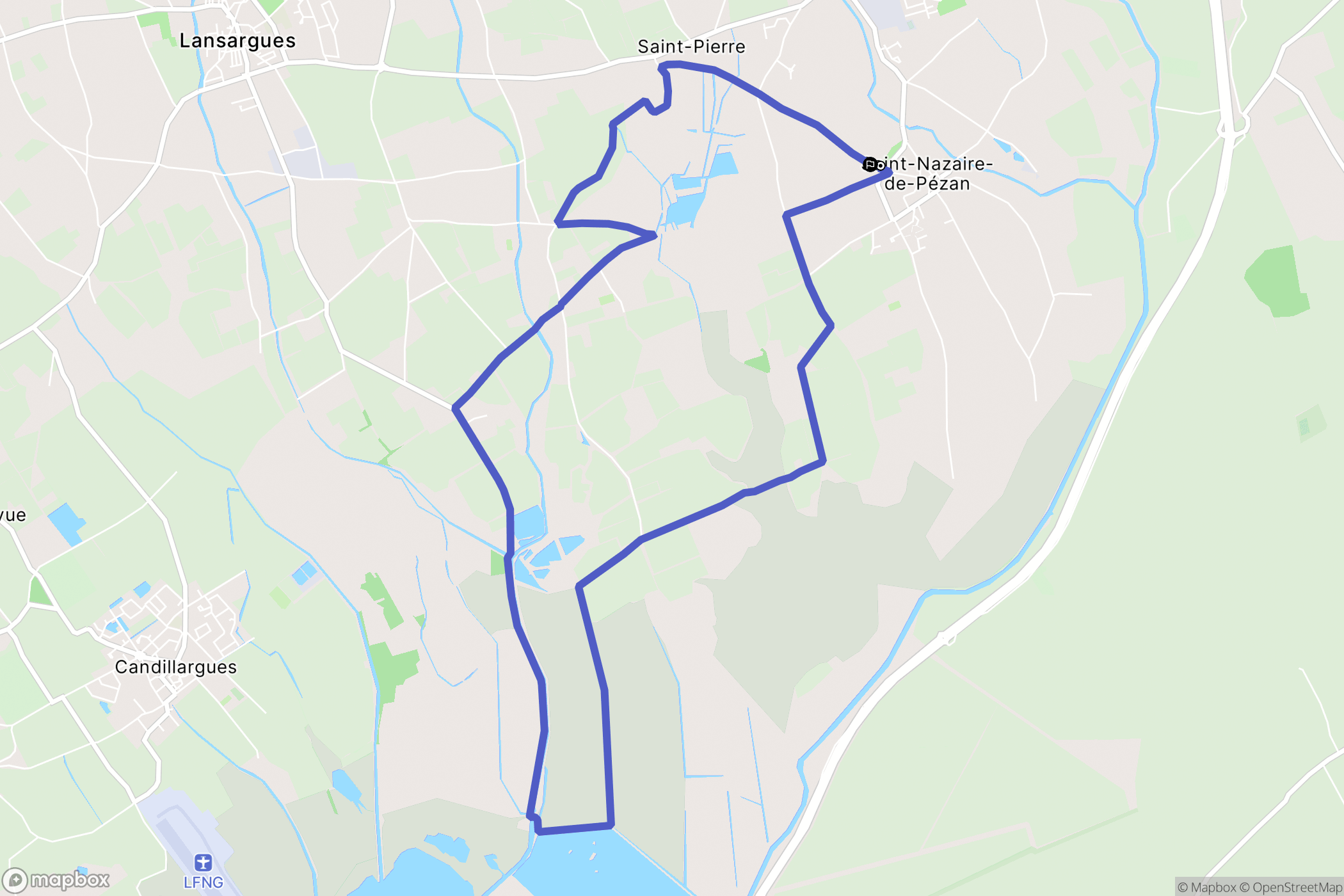 Saint-Nazaire-de-Pézan : carte du parcours de randonnée - France