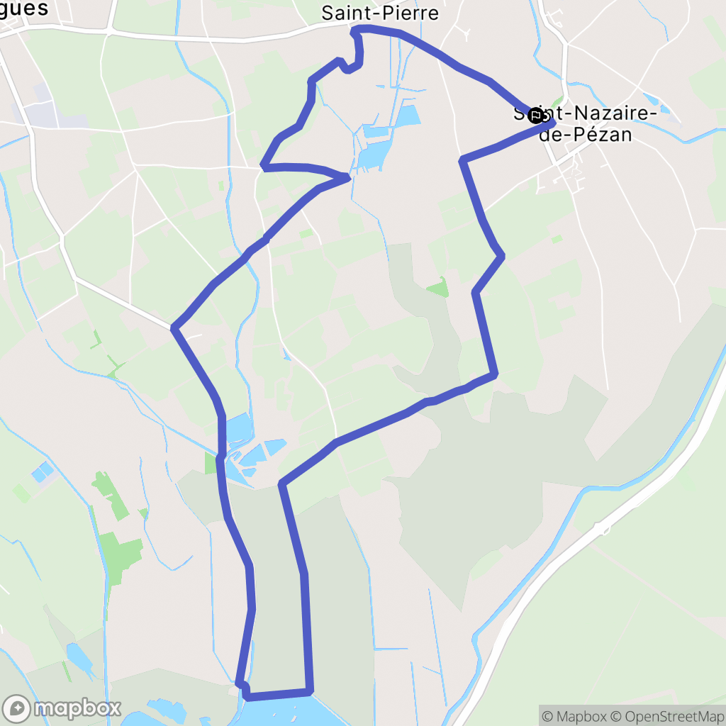 Saint-Nazaire-de-Pézan : carte du parcours de randonnée - France