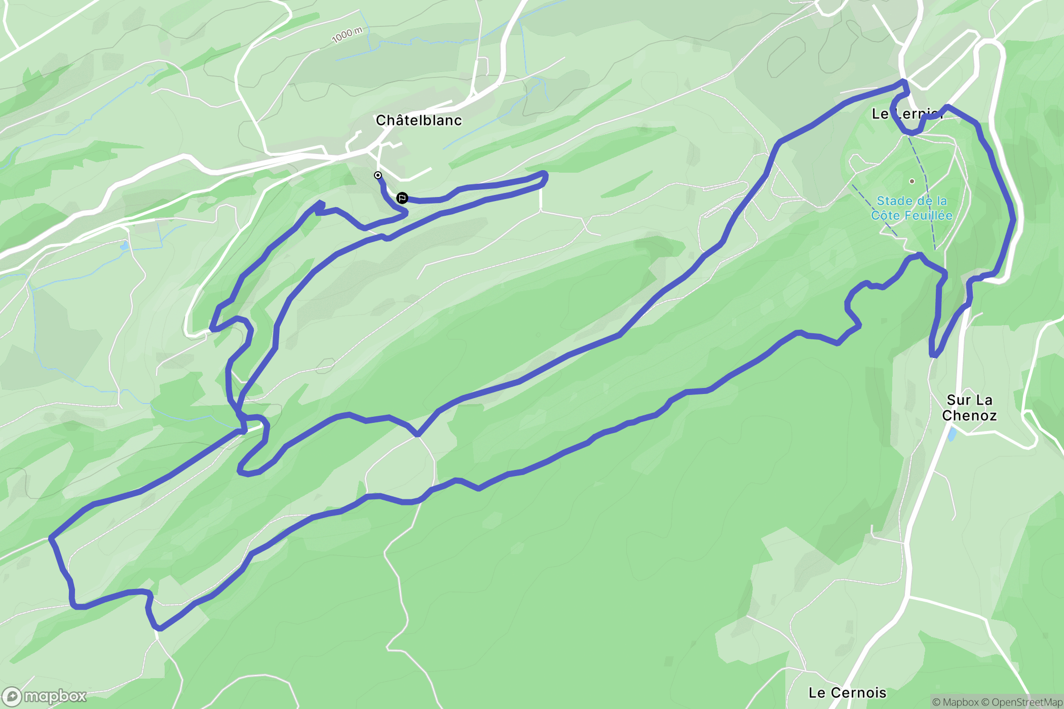 Châtelblanc : carte du parcours de randonnée - France