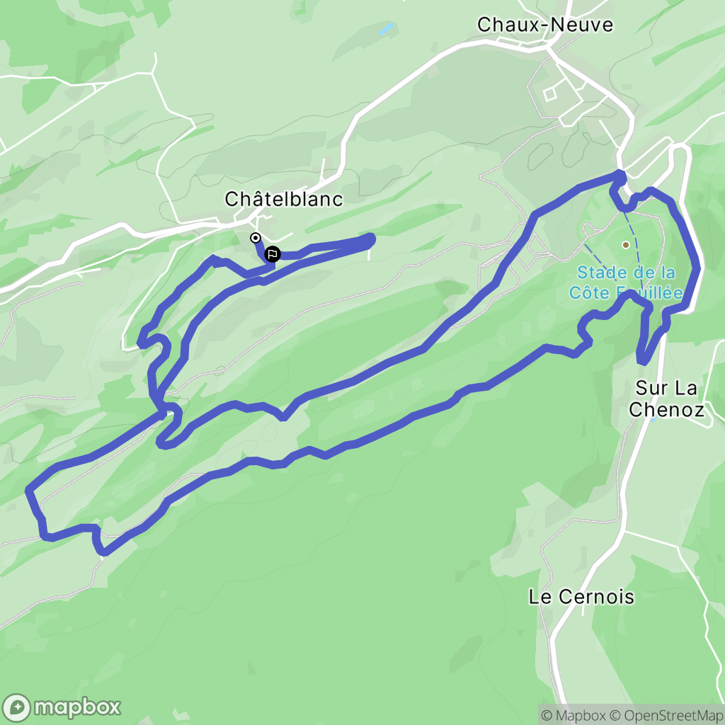 Châtelblanc : carte du parcours de randonnée - France