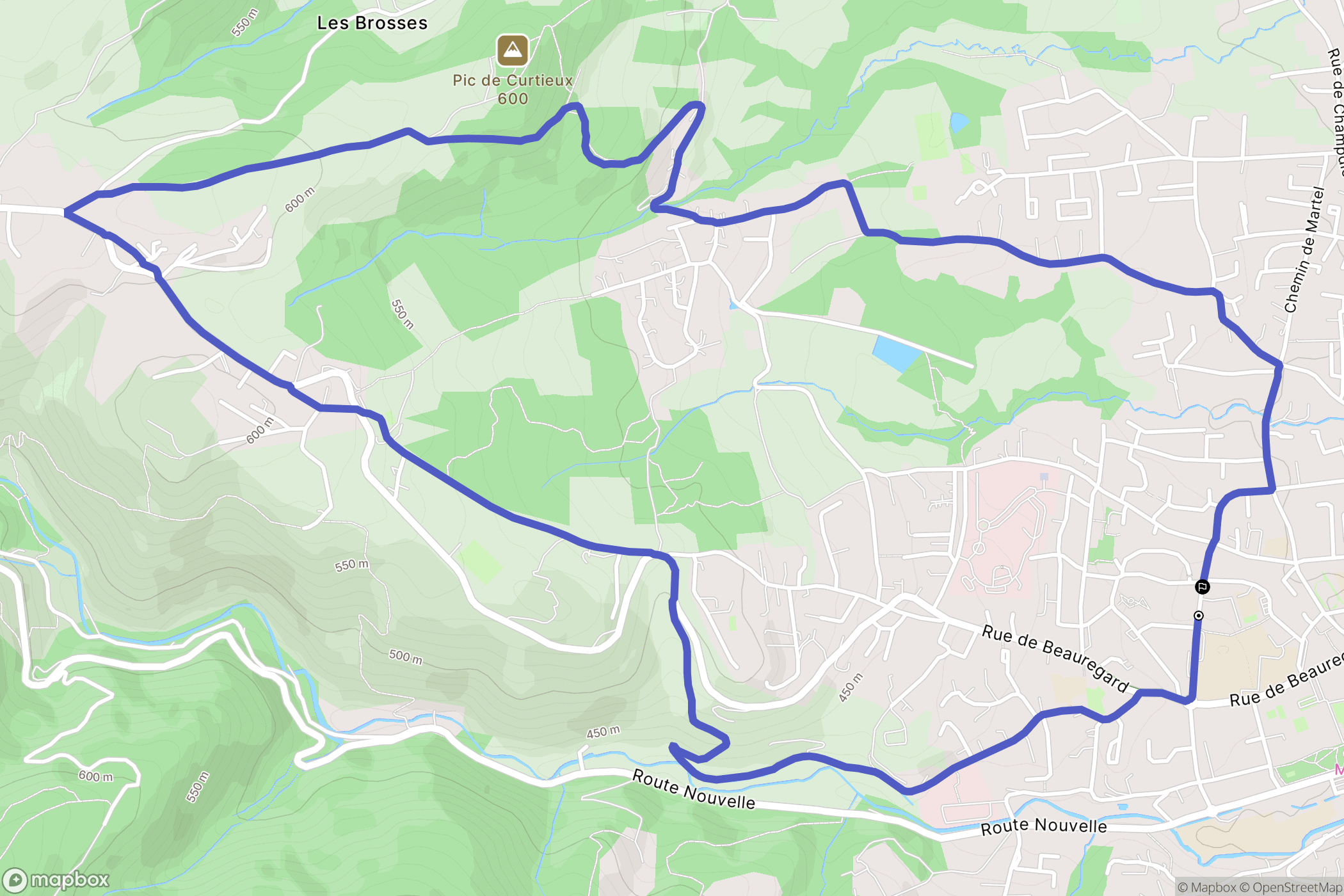 Montbrison : carte du parcours de randonnée - France