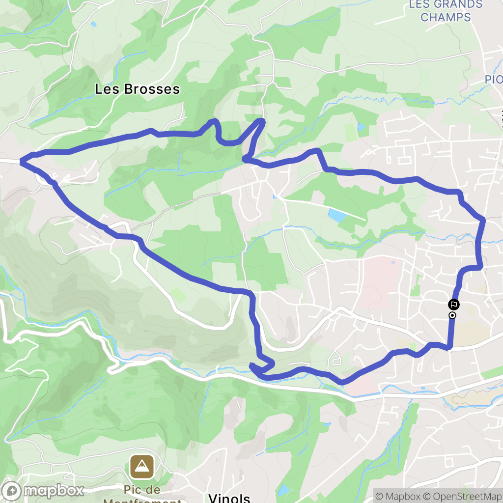 Montbrison : carte du parcours de randonnée - France