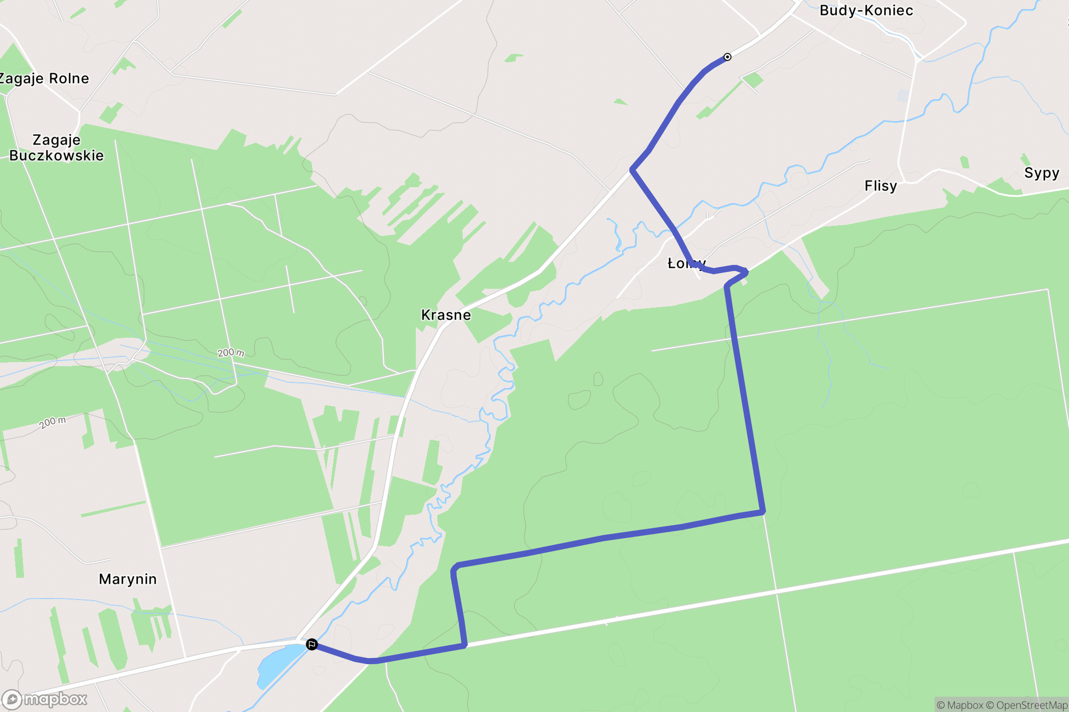 Wola Zarczycka: mapa trasy - Poland