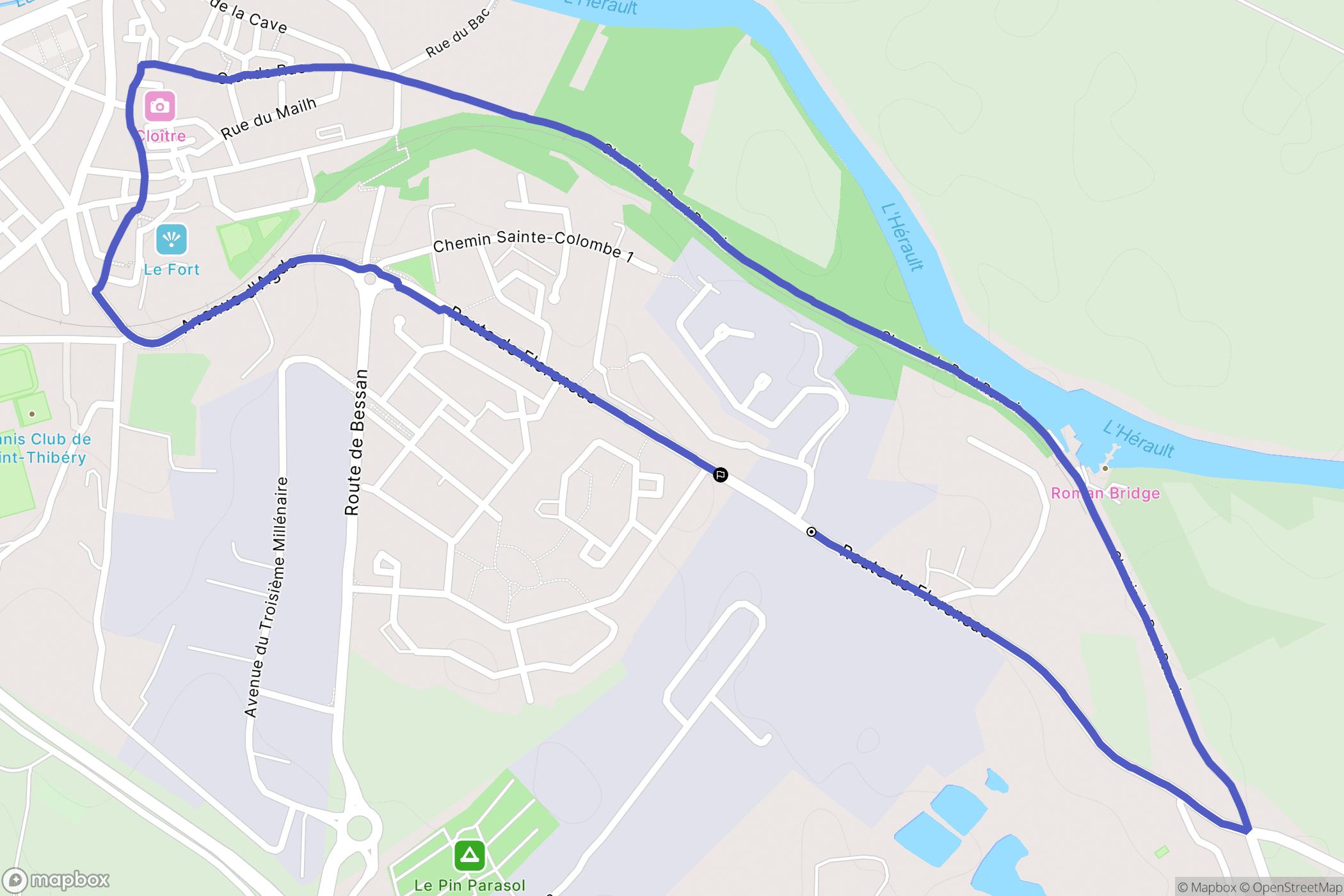 Saint-Thibéry : carte du parcours de randonnée - France