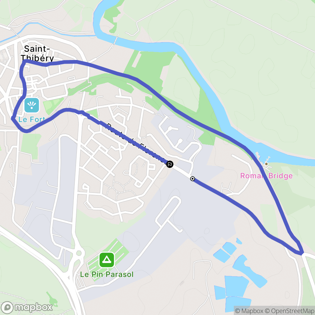 Saint-Thibéry : carte du parcours de randonnée - France