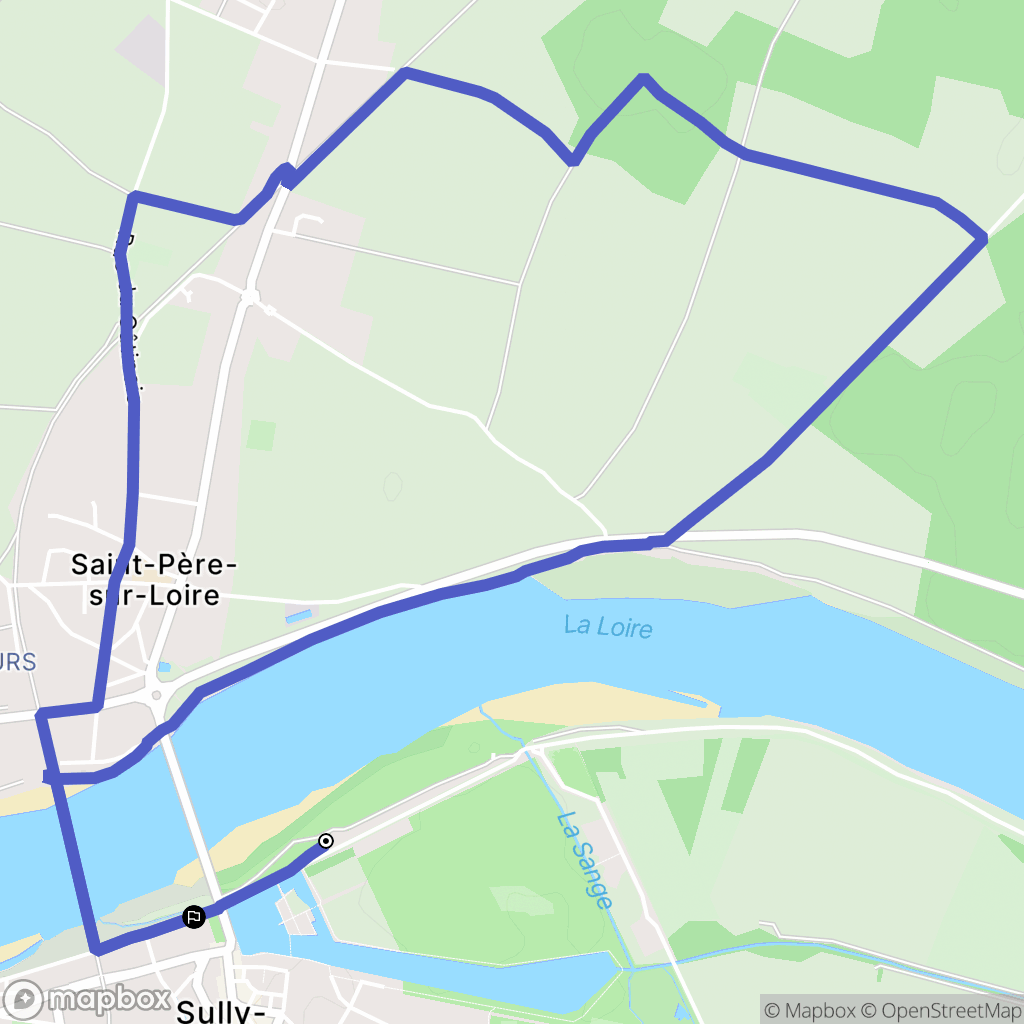 Sully-sur-Loire : carte du parcours de randonnée - France