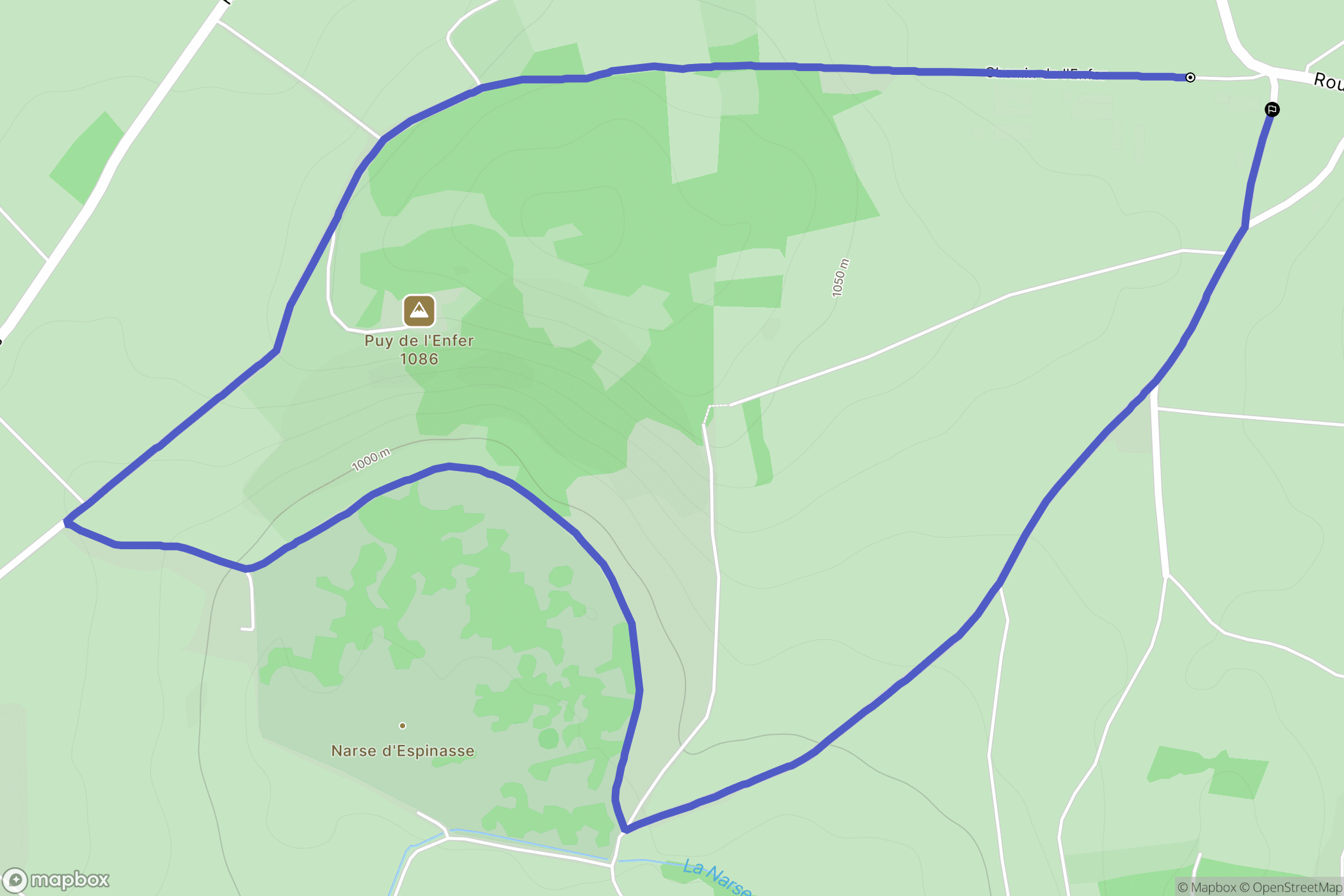 Aydat : carte du parcours de randonnée - France
