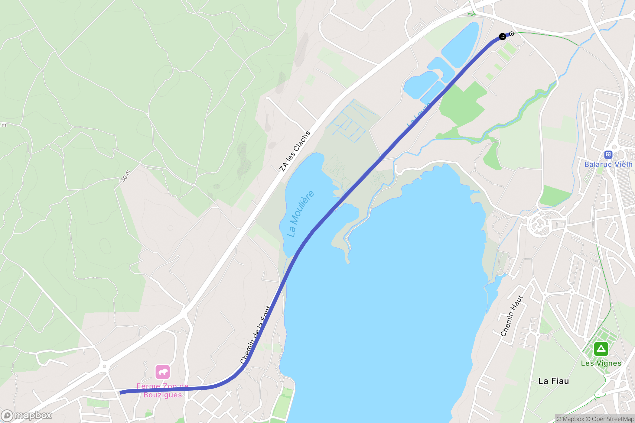 Poussan : carte du parcours de randonnée - France