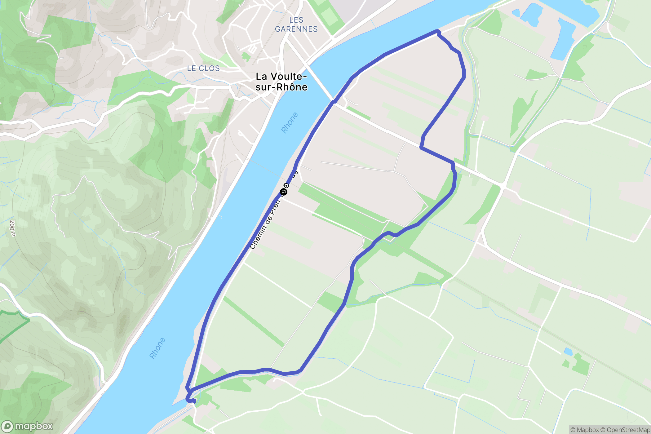 La Voulte-sur-Rhône : carte du parcours de randonnée - France