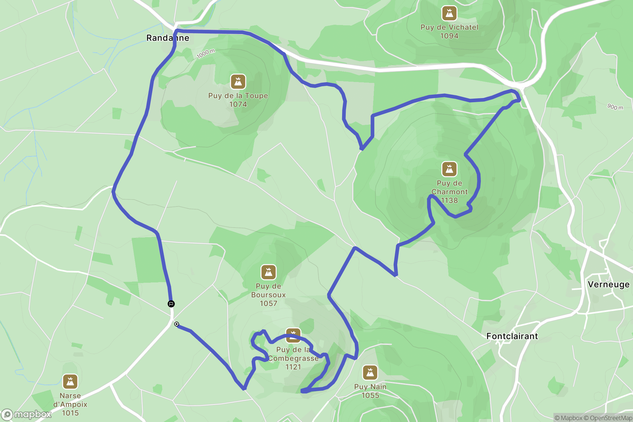Aydat : carte du parcours de randonnée - France