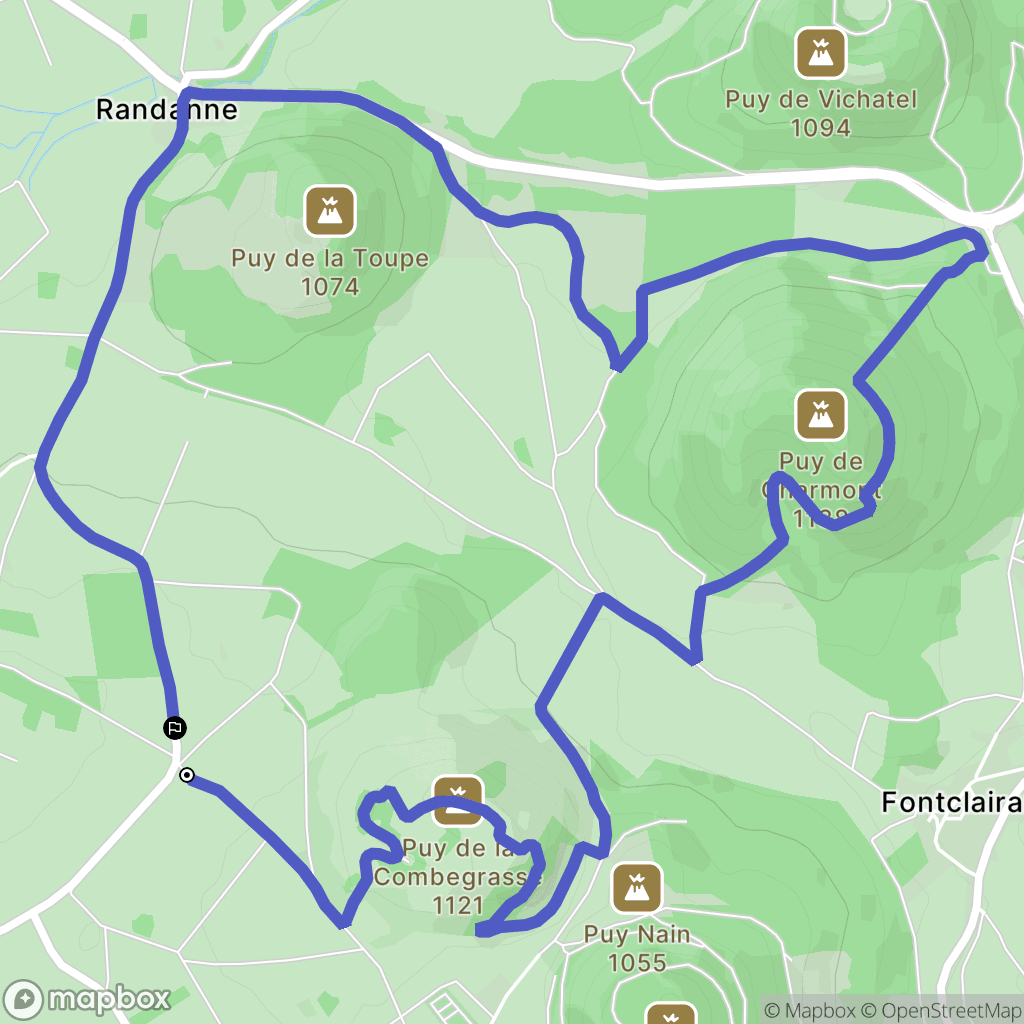 Aydat : carte du parcours de randonnée - France
