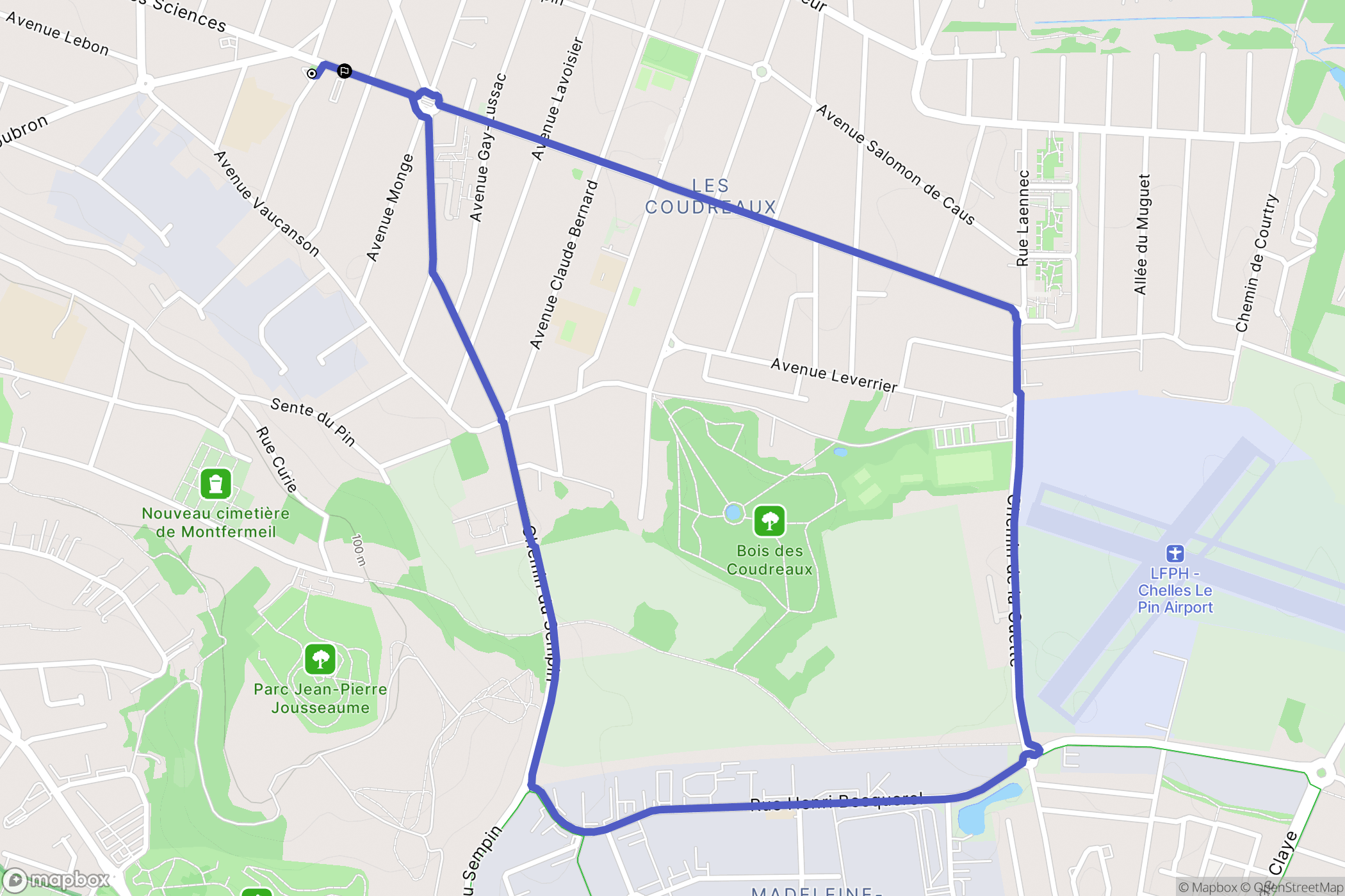 Montfermeil : carte du parcours de randonnée - France