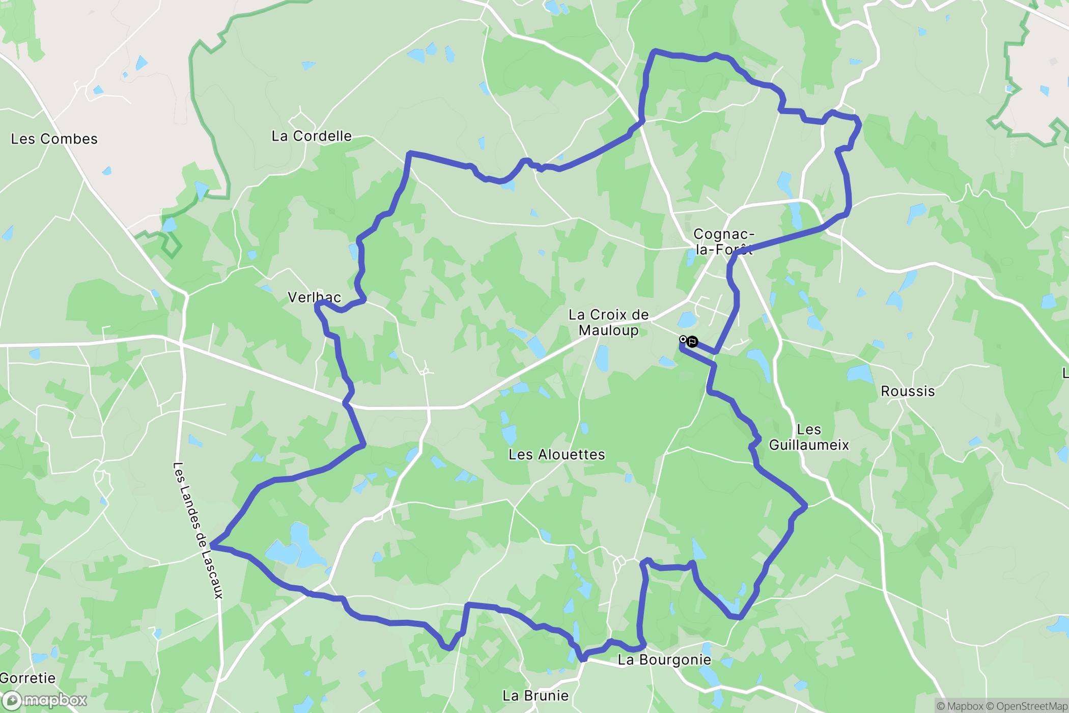 Cognac-la-Forêt : carte du parcours de randonnée - France