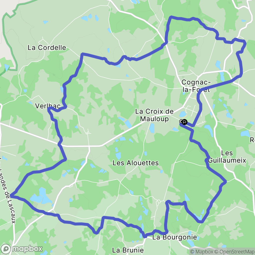 Cognac-la-Forêt : carte du parcours de randonnée - France