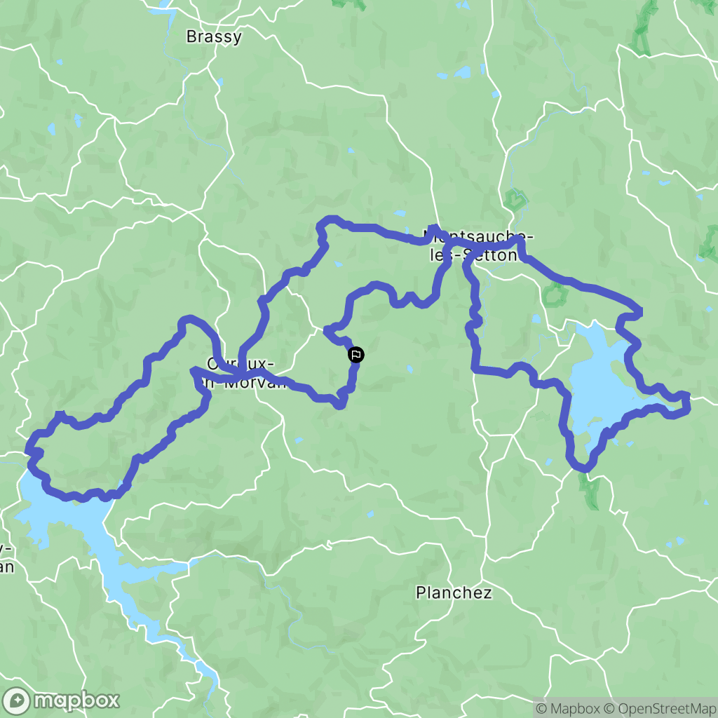 Ouroux-en-Morvan : carte du parcours de randonnée - France