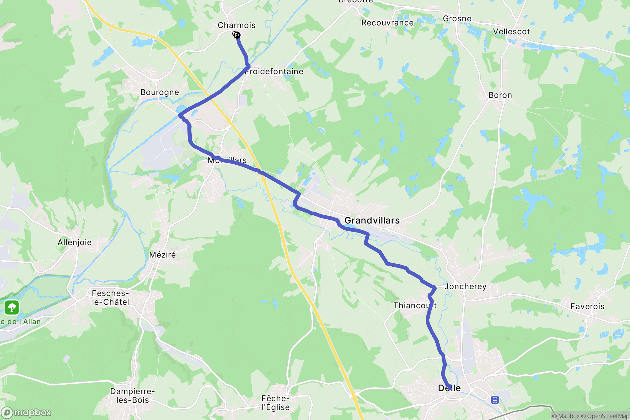 Charmois : carte du parcours de randonnée - France