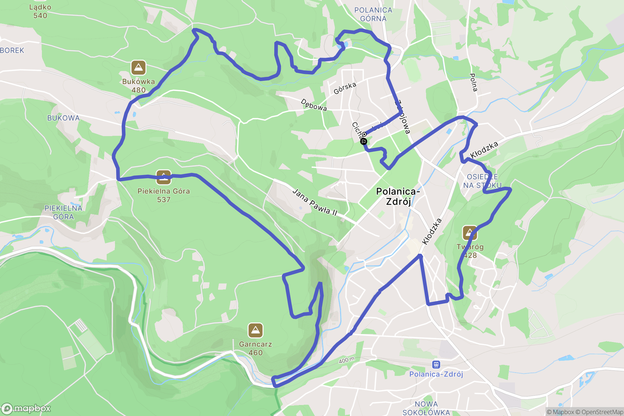 Polanica-Zdrój: mapa trasy - Poland