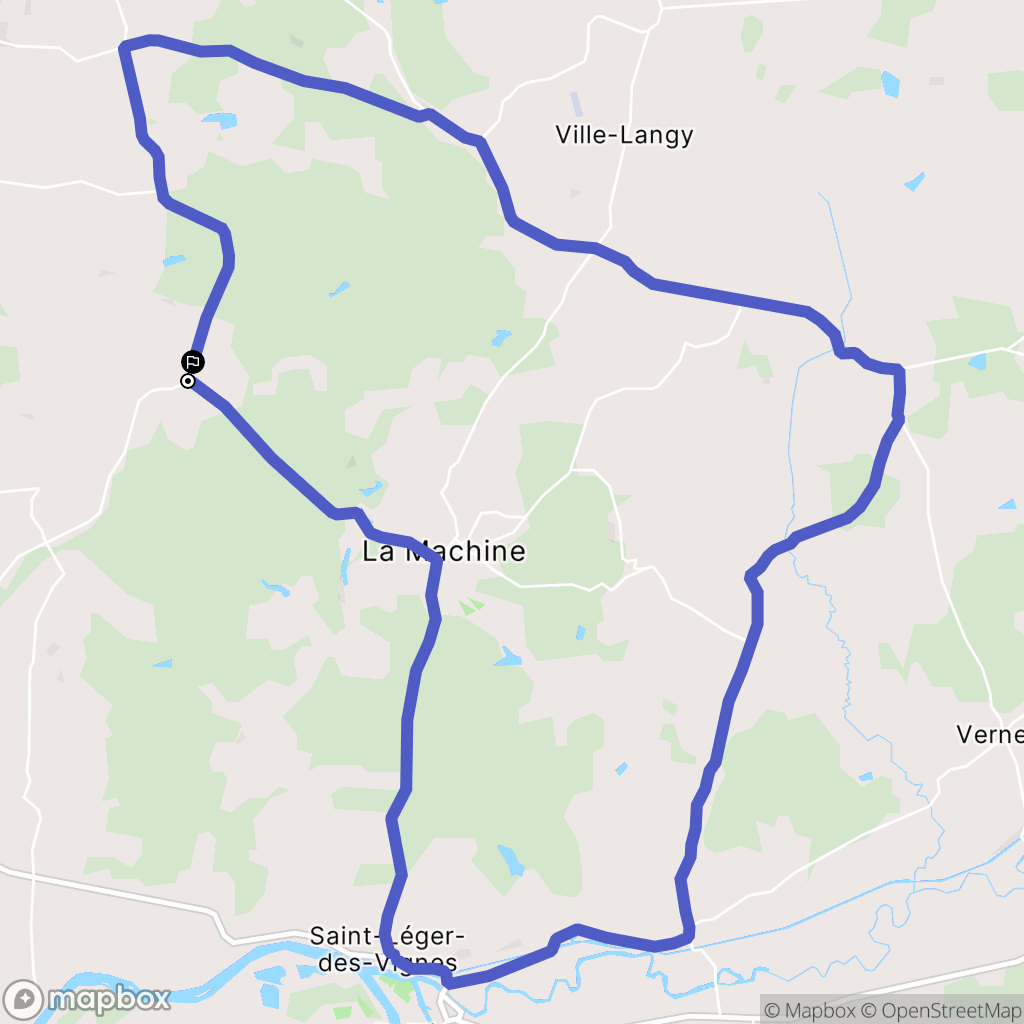 Trois-Vèvres : carte du parcours de randonnée - France