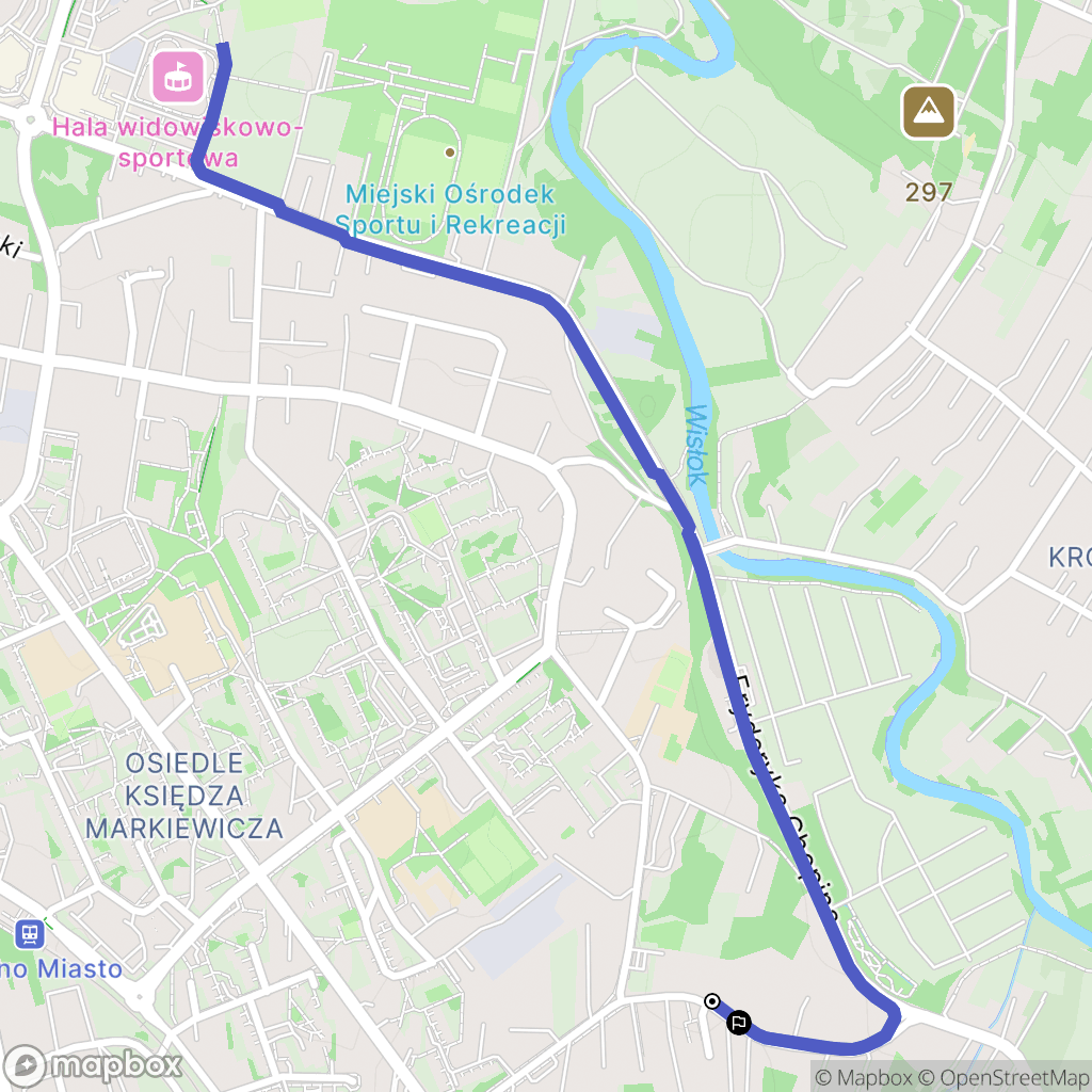 Krosno: mapa trasy - Poland