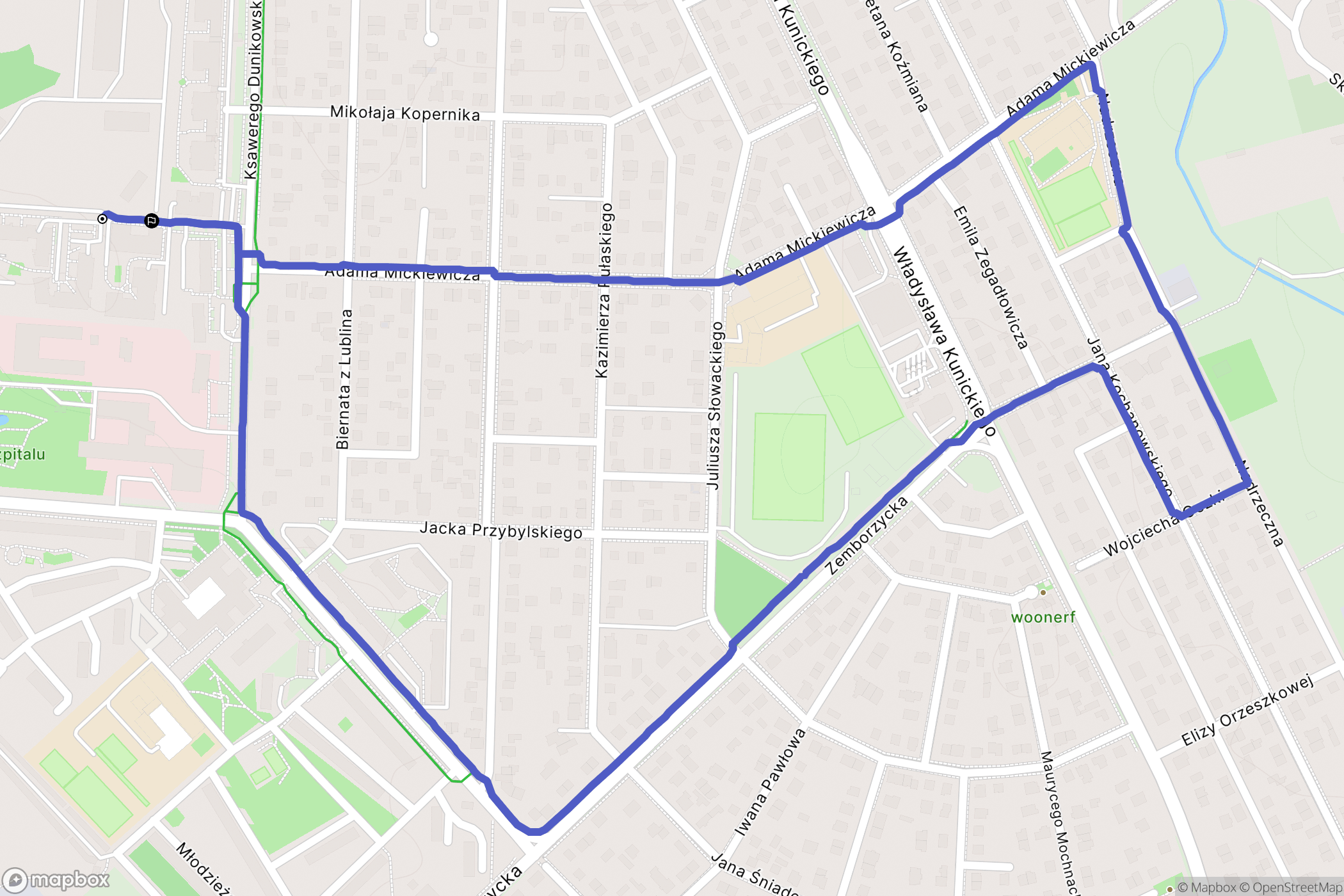 Lublin: mapa trasy - Poland